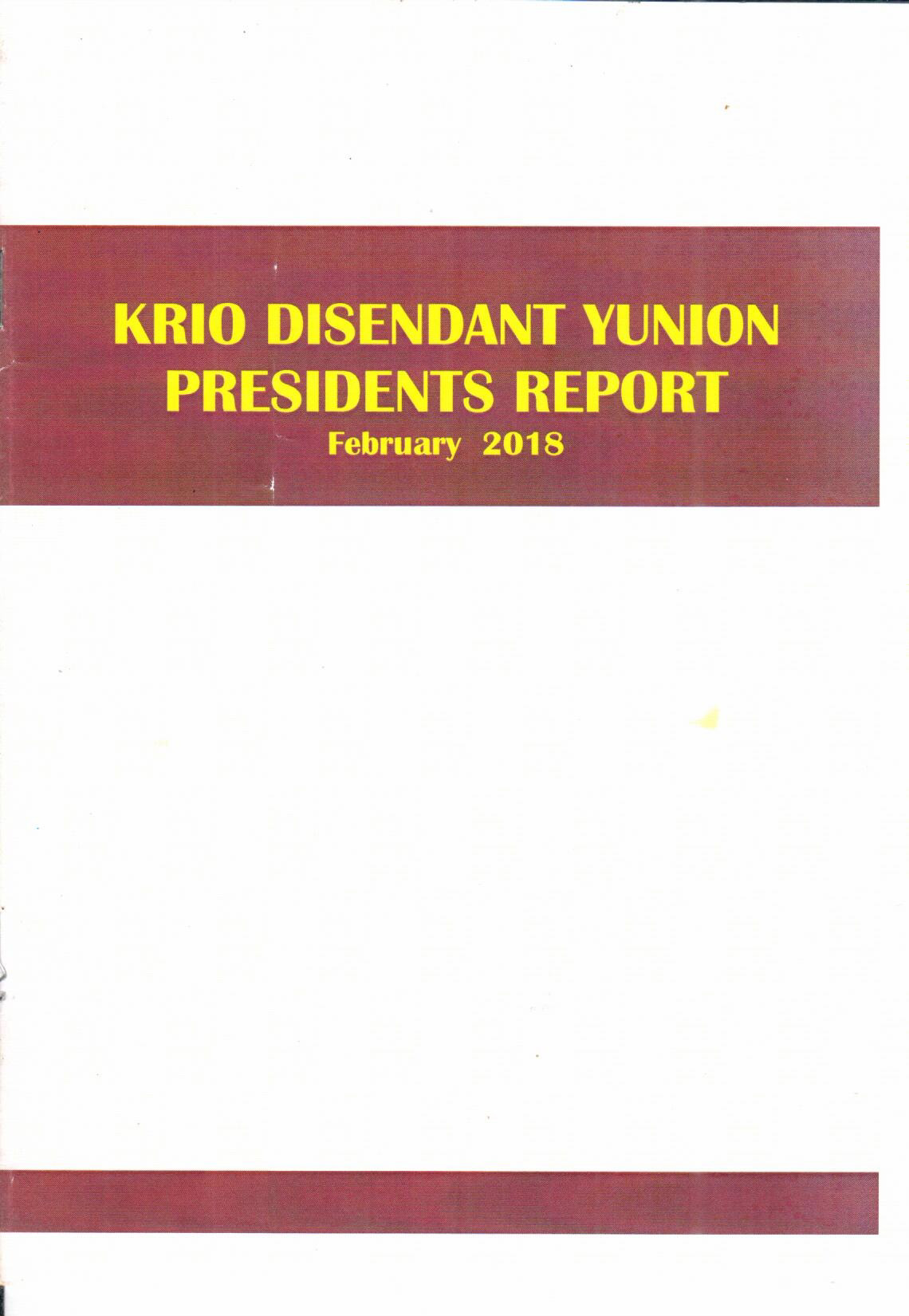 presidents report